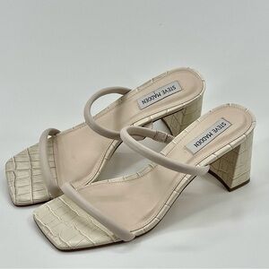 Steve Madden Cream Block Heel Sandals